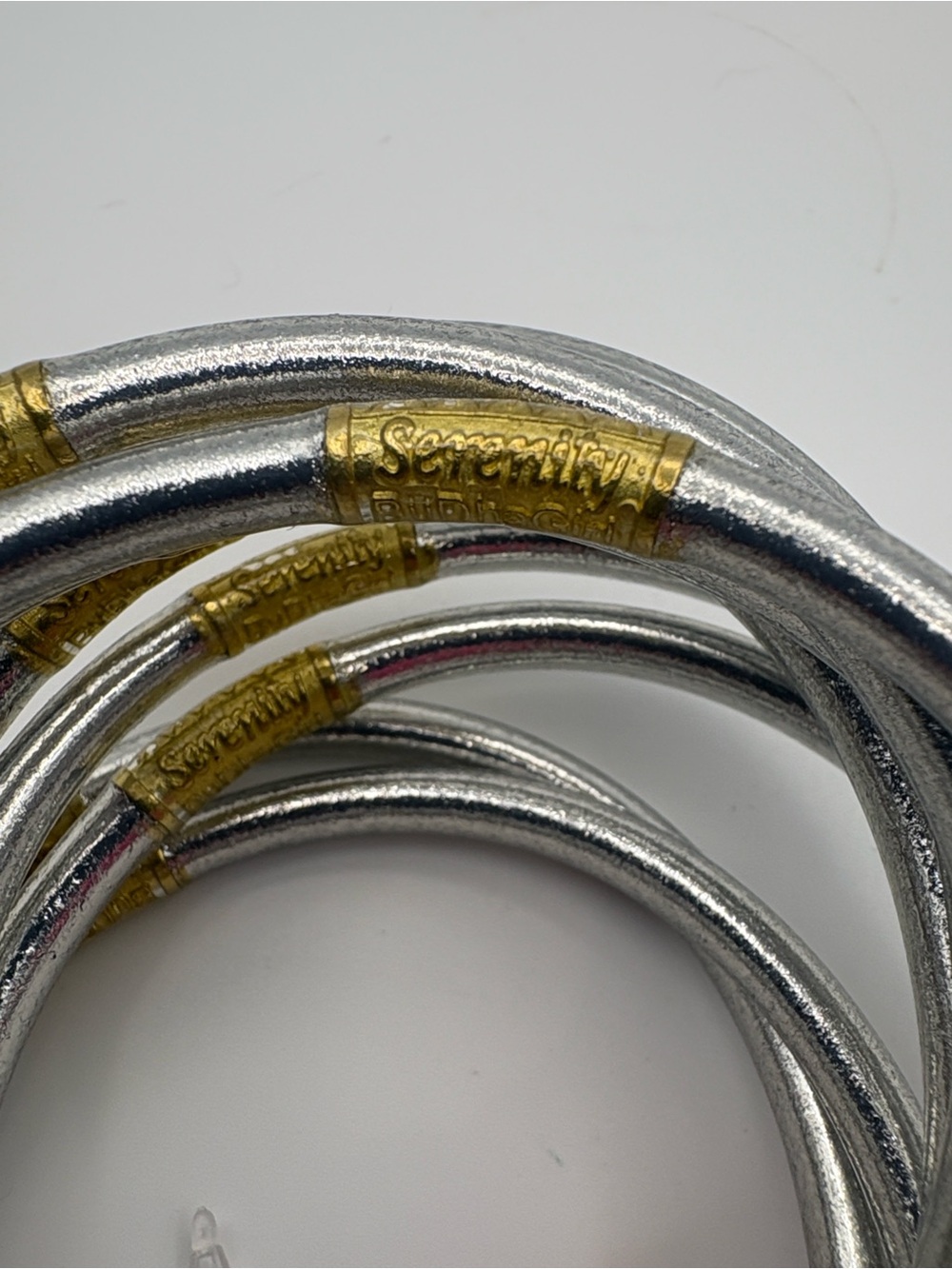 BuDhaGirl Silver and Gold Stackable Coil Bangle Bracelet - Women Jewelry - Picture 2 of 5